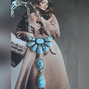 Beautiful Native Made Golden Hills💙 turquoise necklace What a BEAUTY!